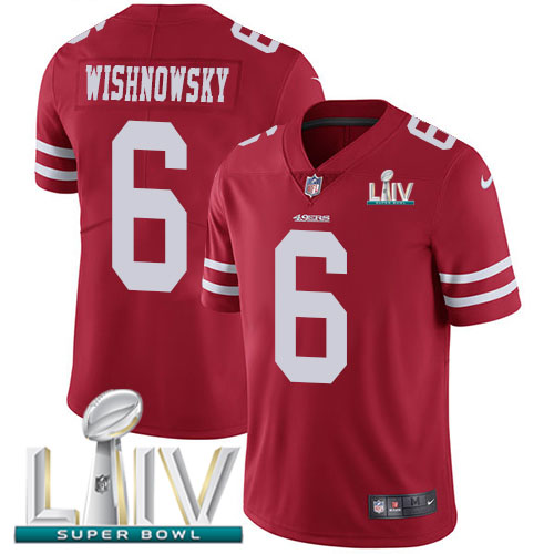 San Francisco 49ers Nike 6 Mitch Wishnowsky Red Super Bowl LIV 2020 Team Color Youth Stitched NFL Vapor Untouchable Limited Jersey